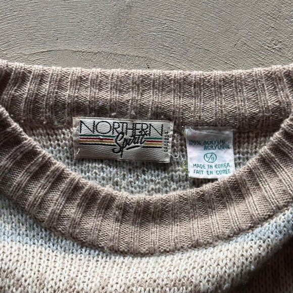 vintage northern spirit striped boxy knit sweater - Picture 4 of 4